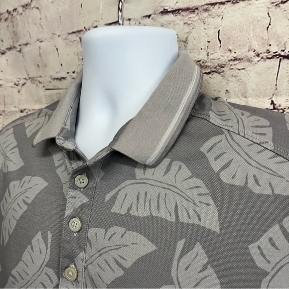 Tommy Bahama New York Yankee Gray Leaf Short Sleeve Polo - Picture 2 of 10